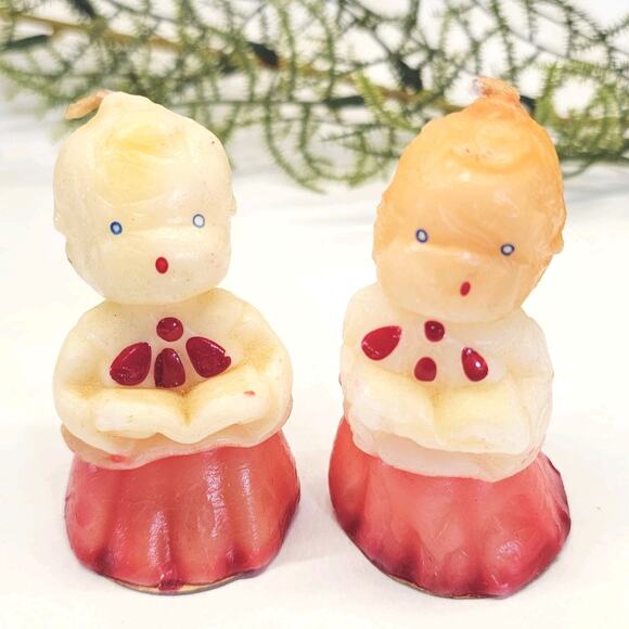 Vintage Christmas Gurley Candles Choir Boys, Snowmen, Glitter Trees & Deer 1950 - Picture 2 of 9